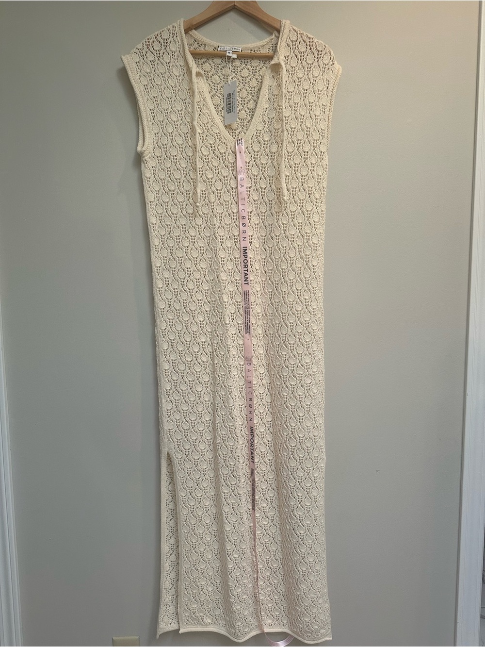 Baltic Born Calypso Crochet Cover Up NWT Medium Natural Beach Resort Boho